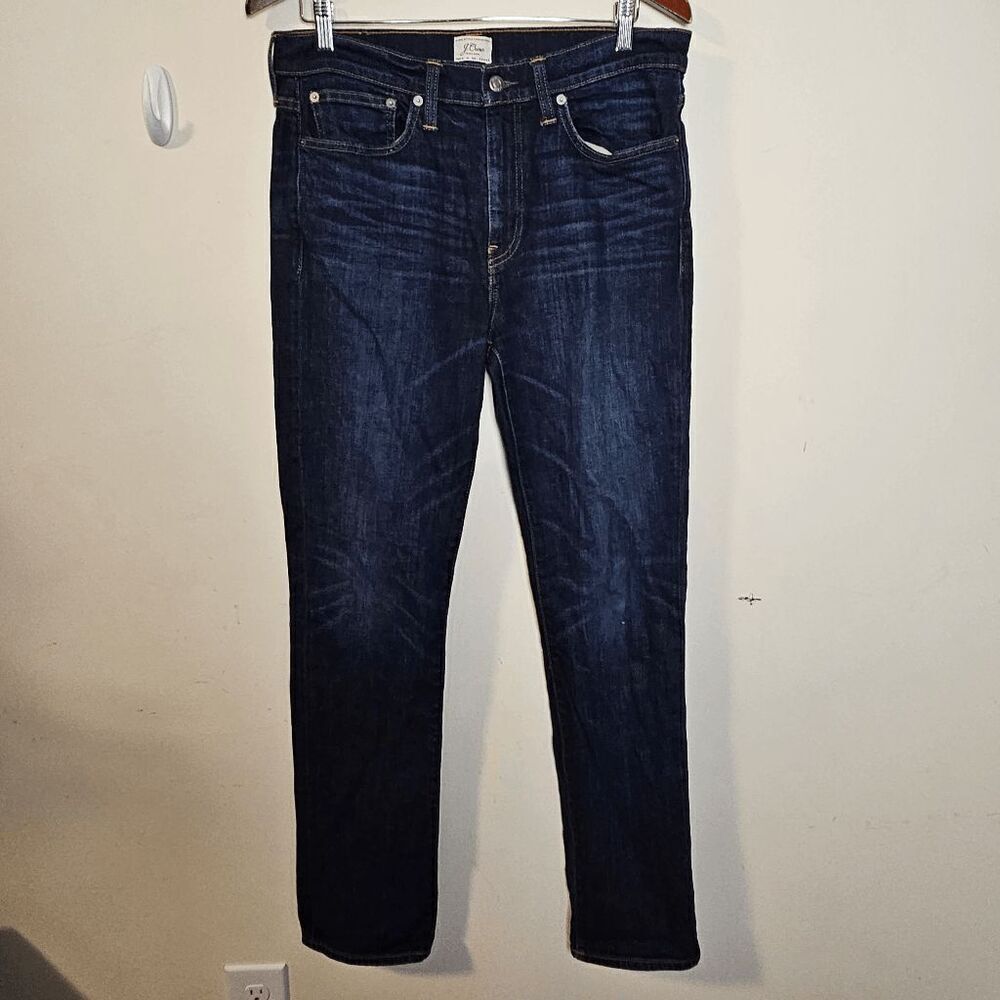 J. Crew Denim 770 Straight-fit Stretch on Demand jean in ink wash AB054 Mens 33× - Picture 1 of 6